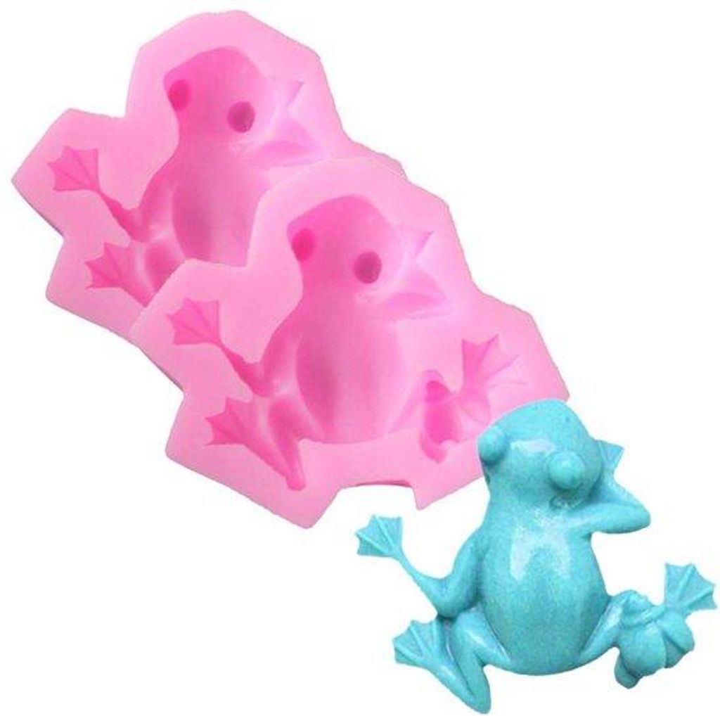 DUBENS 2-teilige Silikonform für Frosch-Fondanttorten, Schokoladen- und Bonbonformen, Kekse, Gebäck, DIY-Tortendekoration, Backzubehör