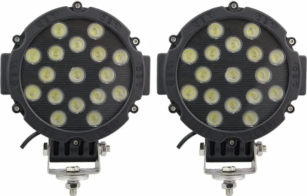 Projecteur LED 51W noir avec boîtier aluminium pour phare de travail
