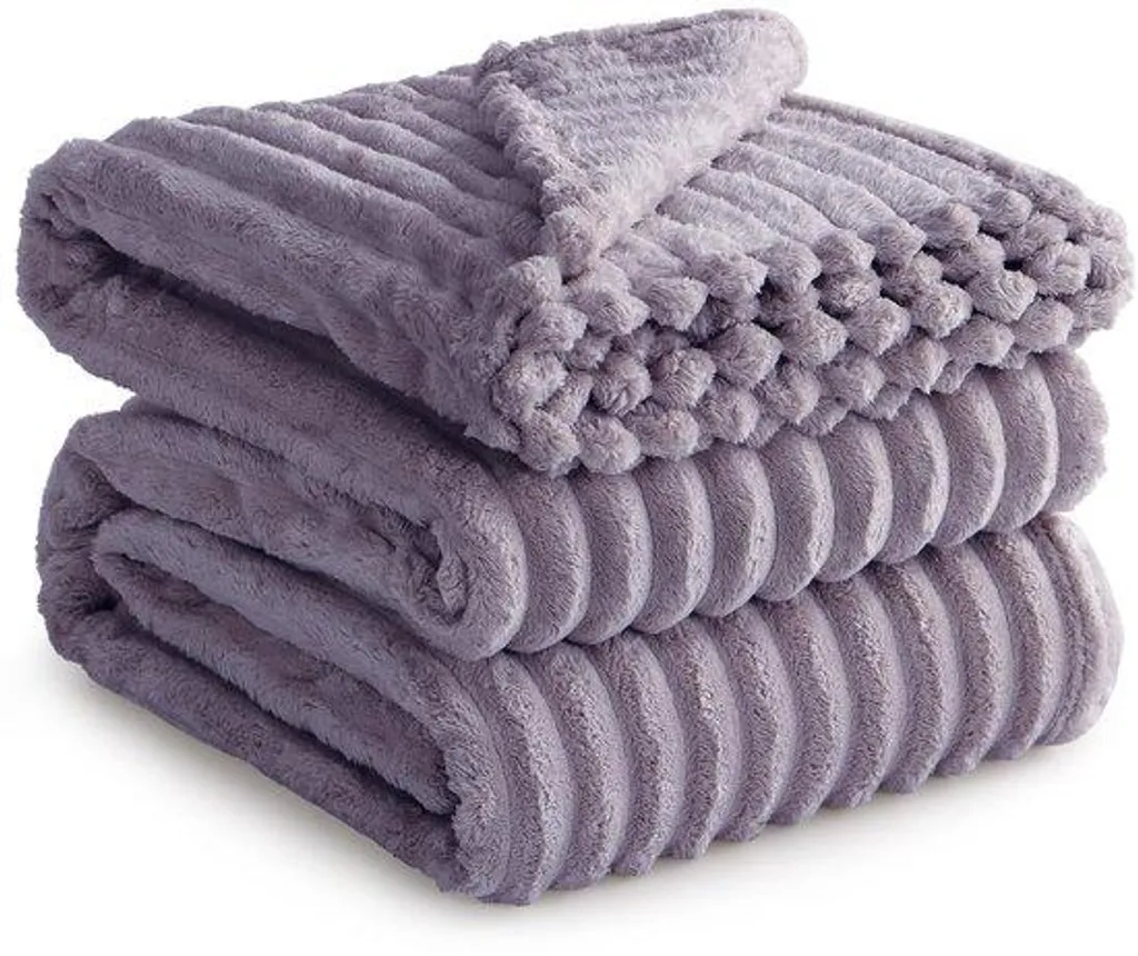 Lot de 2 Couvertures Polaire XXL 220x240 cm - Plaid Douillet en Velours