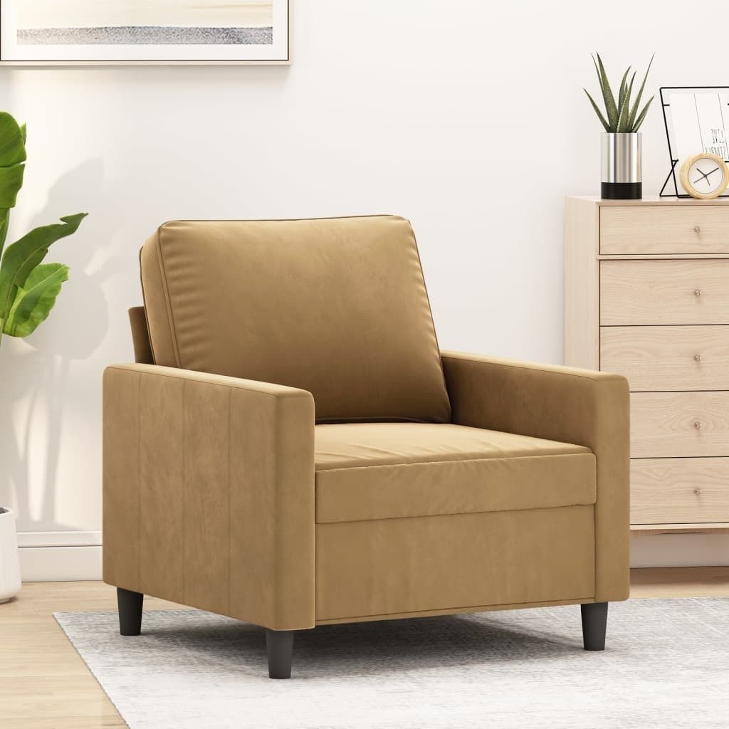 Sessel Braun 60 cm Samt , Schlafsofas 2024 Neu