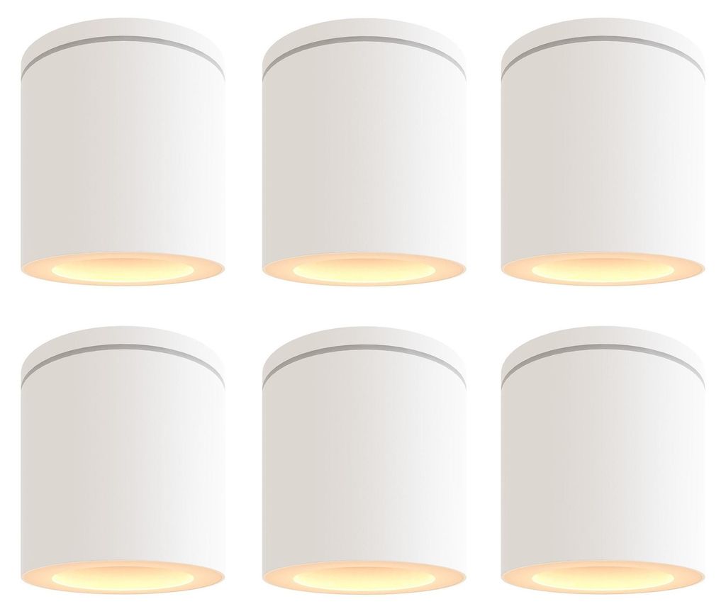 Ledvion 6er Set LED Aufbauspot IP54 Weiss GU10 Fassung ohne Produktbild 