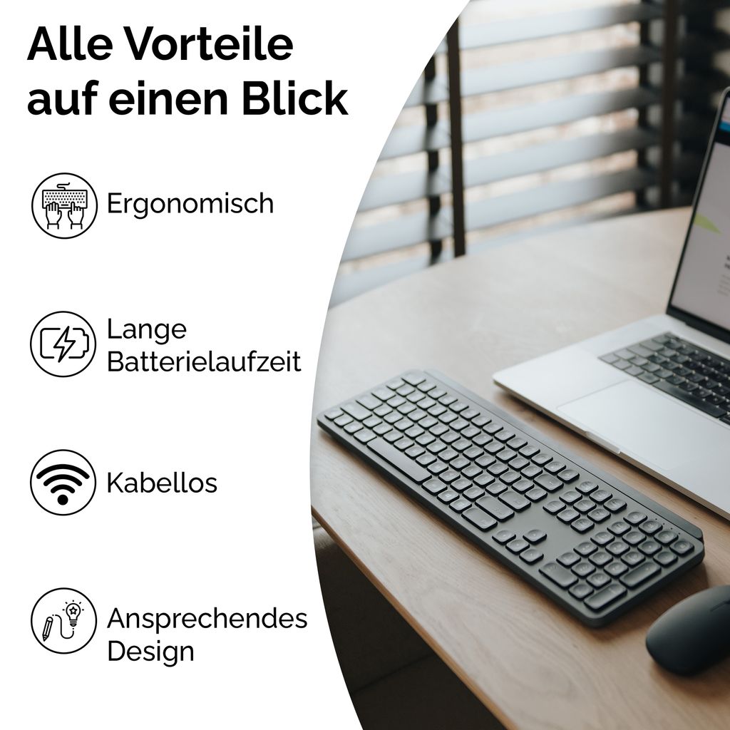 Smartify Pro Keys Kabellose Tastatur - Bluetooth Tastatur - Produktbild 2