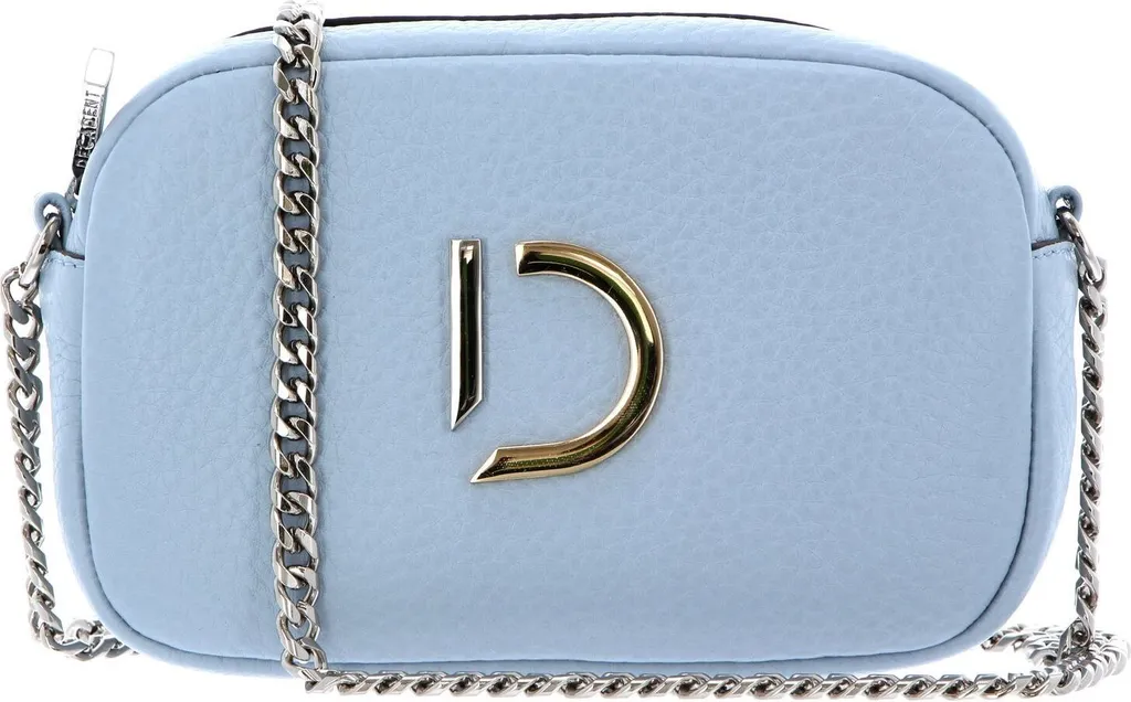 Petit sac à main Michelle en cuir bleu glacier, format compact luxe
