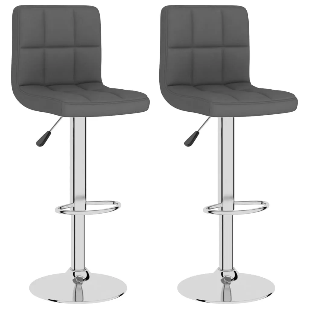 Set 2 Sgabelli da Bar vidaXL Tessuto Grigio Scuro | Design Moderno Regolabile