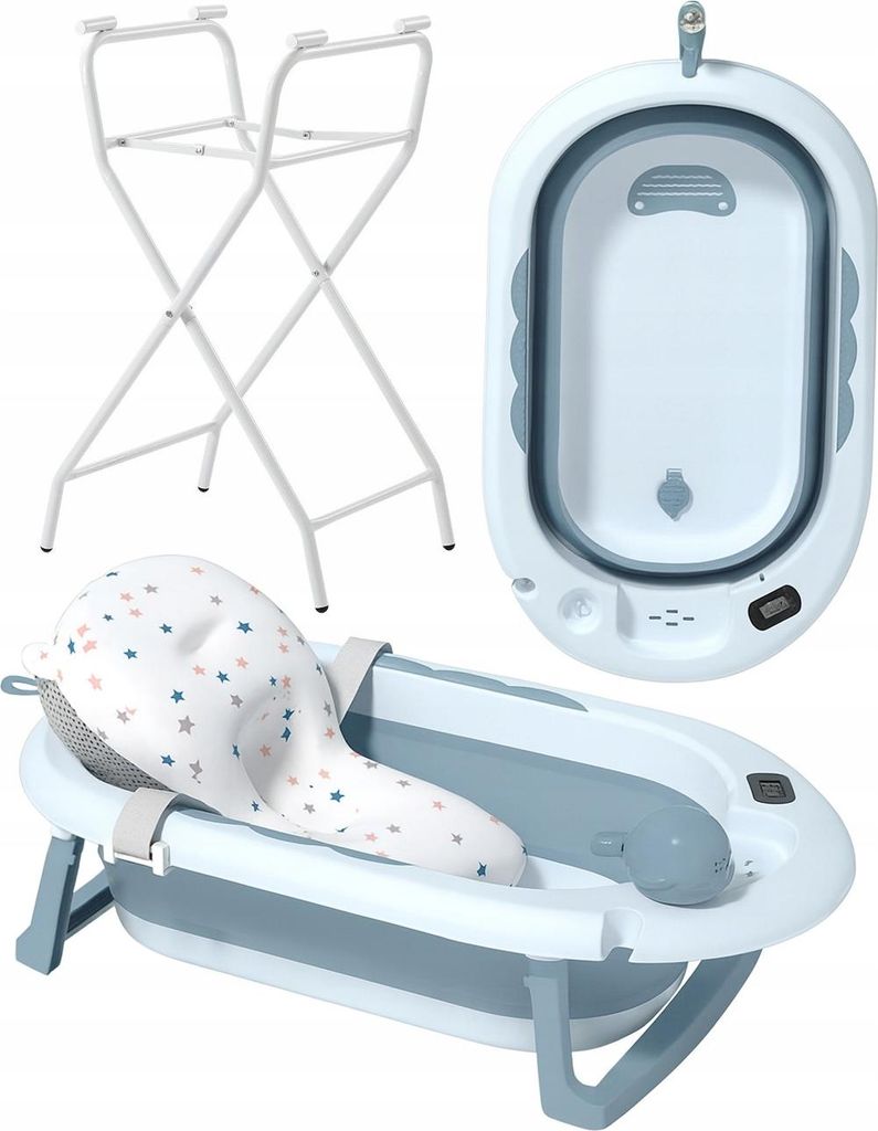 Ekspand | Faltbare Babybadewanne - Blau - 81,5 cm x 49 cm x Produktbild 