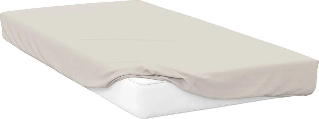 Drap-housse bonnet large ivoire pour lit double en percale de coton doux