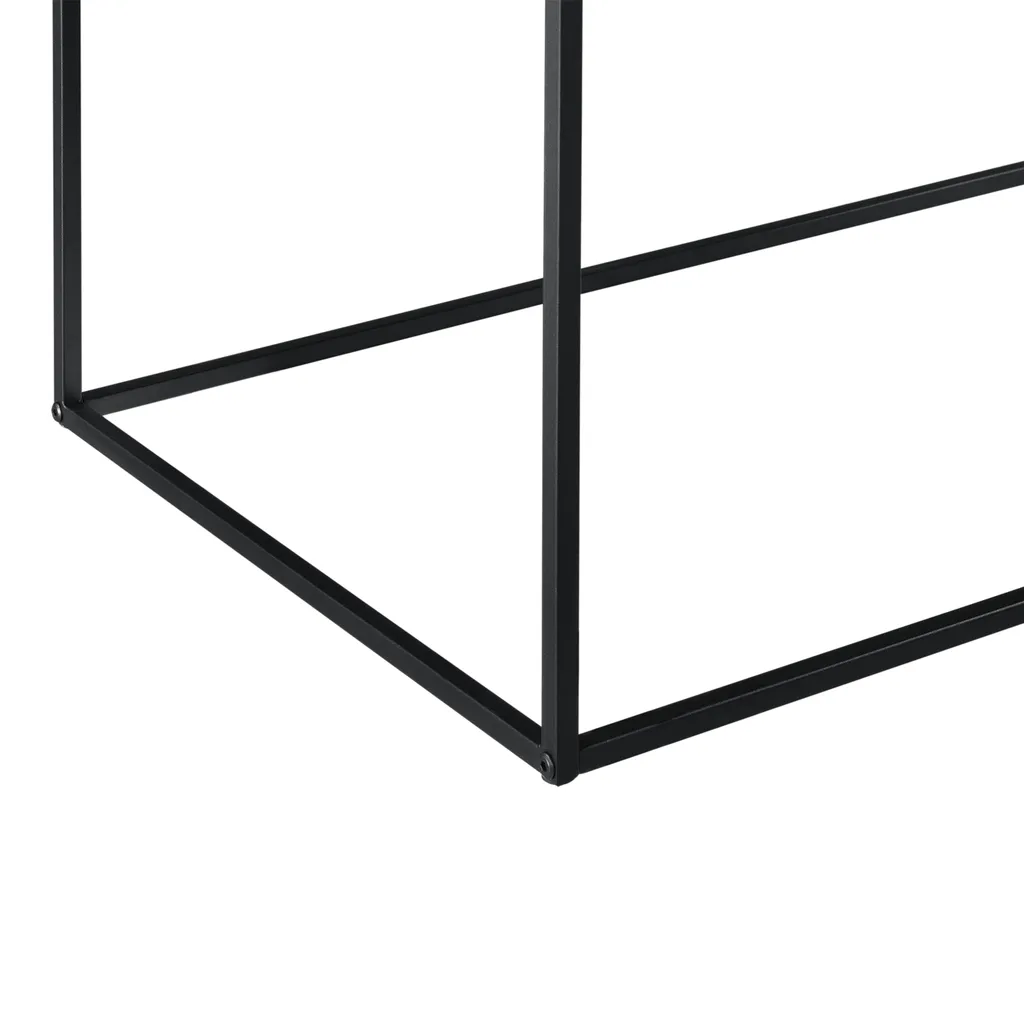 Table d'appoint [en.casa] 50x55x55cm métal noir anti-rayures polyvalente - 5