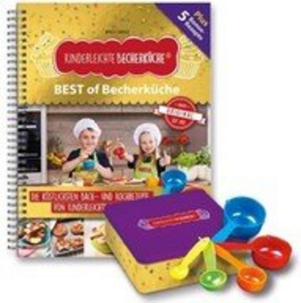 A cookbook for children with measuring cups.