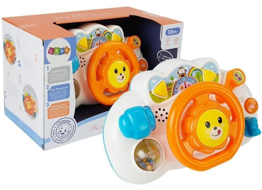 Leantoys Lernlenkrad für Babys, orange