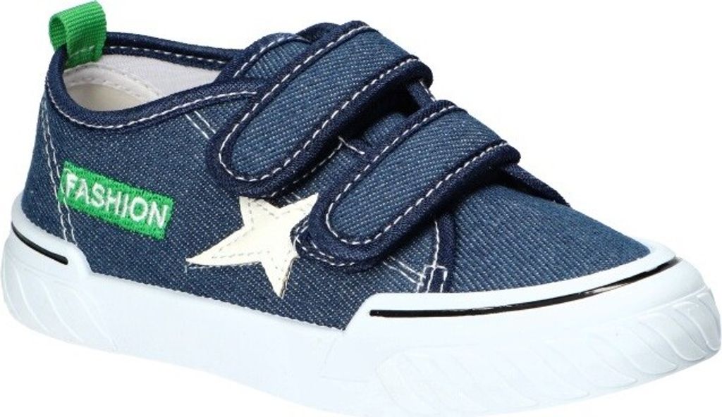 AMERICAN CLUB TEN167 Kinder-Sneaker mit Klettverschluss, Kinderschuhe, Ledereinsatz Marineblaue 26