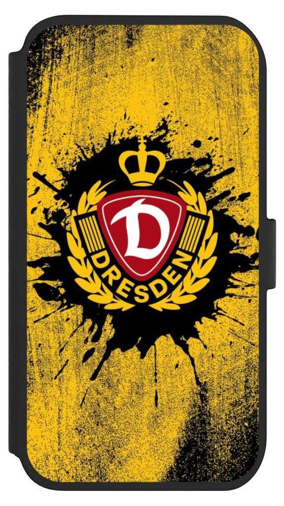 NIVOCASE Klapphülle für Apple iPhone 11 Handyhülle aus Kunst Leder NIVOflip schwarz Fußball Offizielles Lizenzprodukt SG Dynamo Dresden