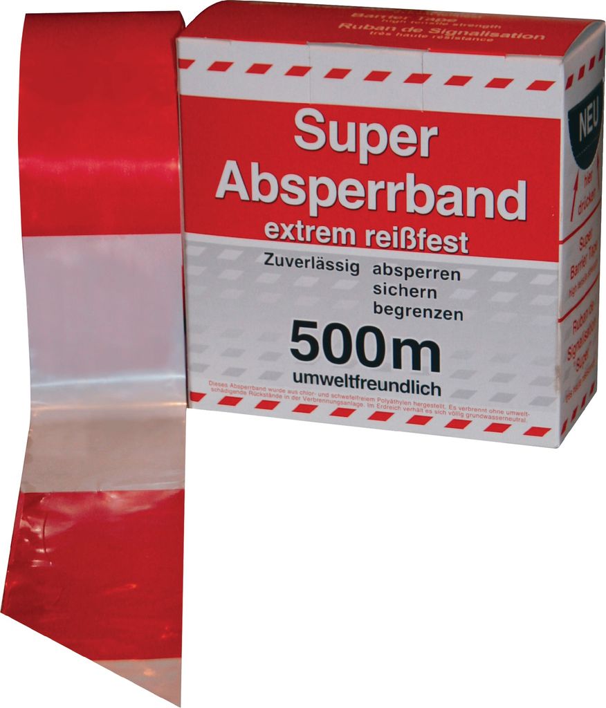 0,03€/1m Rolle 80 mm breit Zebra Band Absperrband Warnband 500 mtr 