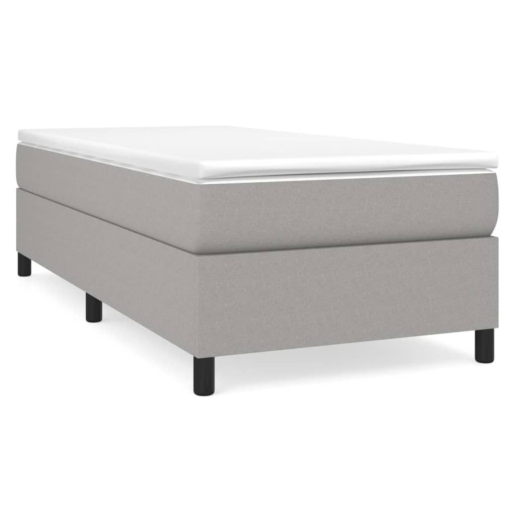 Struttura letto senza materasso Tessuto grigio chiaro Immagine del prodotto 