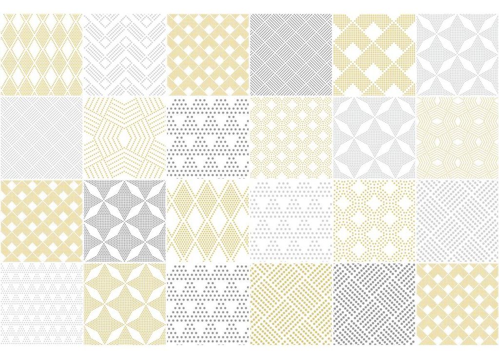 Selbstklebende Wandfliesenaufkleber für Küche und Bad – 24 skandinavische Jersey-Zementfliesenaufkleber – 24 Aufkleber, 20 x 20 cm