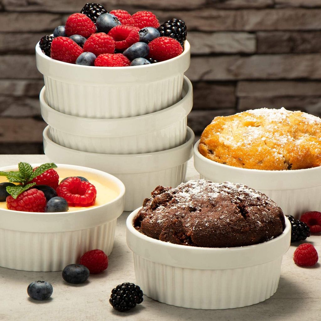 Souffléformen – Crème Brûlée Keramikschalen – Ofenfeste Formen – Dessertschalen und Kuchenformen für z.B. Ragout Fin