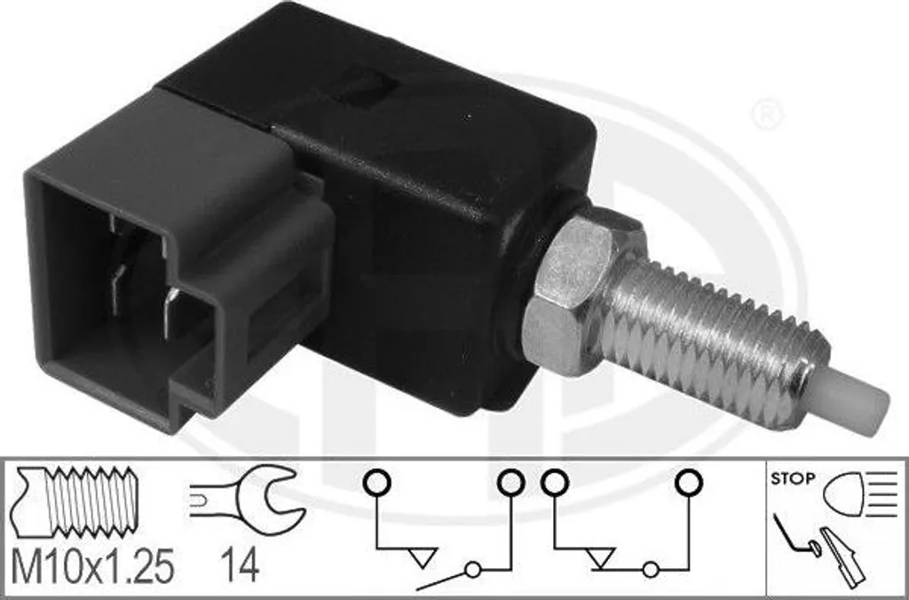 ERA 330043 Interruttore luci di stop OE 9381032000 compatibile con Accent, Coupé, Elantra, Equus, Genesis, Getz, Grandeur, H-1, H100, H350, Highway, i10, i20, i30, iX20, iX35, iX55, Lantra, Matrix, S Coupe, Santa Fe, Sonata, Terracan, Tiburon, Trajet, Tucson, XG, Bongo, Carens, Carnival, Ceed, Cerato, K2500, K2900, Magentis, Opirus, Picanto, Proceed, Rio, Sorento, Soul, Sportage, Venga