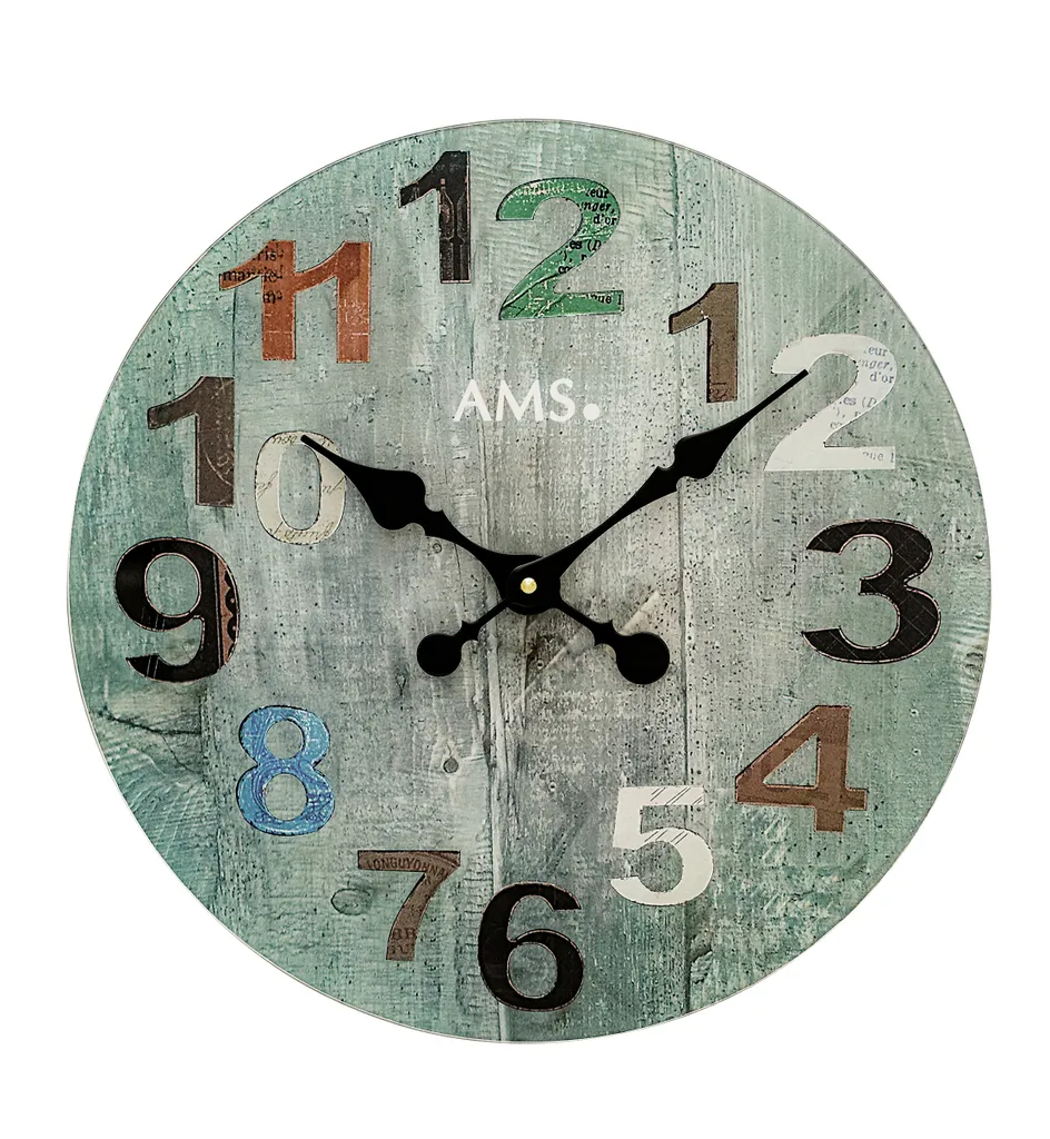 AMS 9651 montre murale silencieuse avec mouvement à quartz de haute qualité