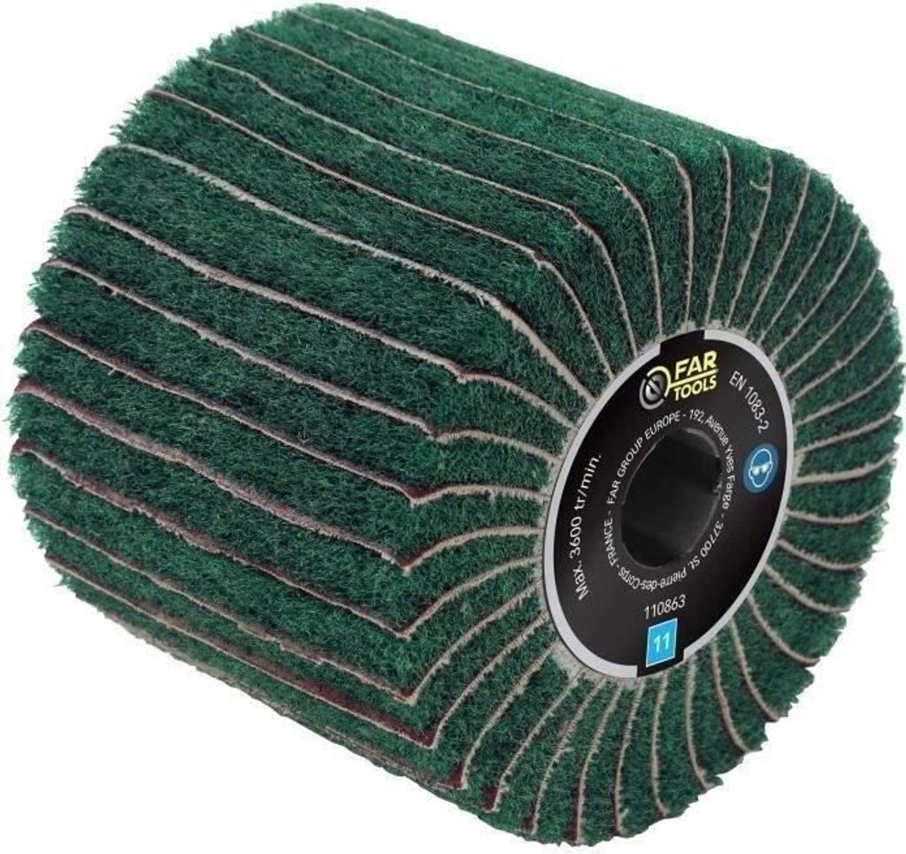 Schleifbürste, Ø120mm, L100mm, Körnung A240/A120, FARTOOLS, Für REX120C, REX200, REX-H-200