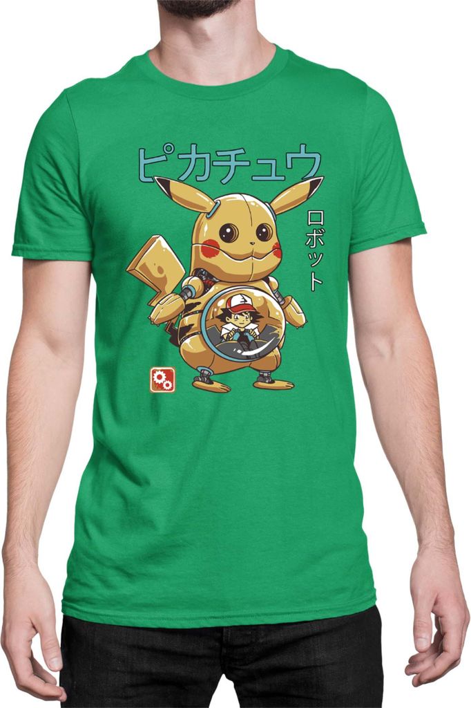 Herren T-Shirt Japan Manga Anime Comics Pokemon 042, Man M / Grün