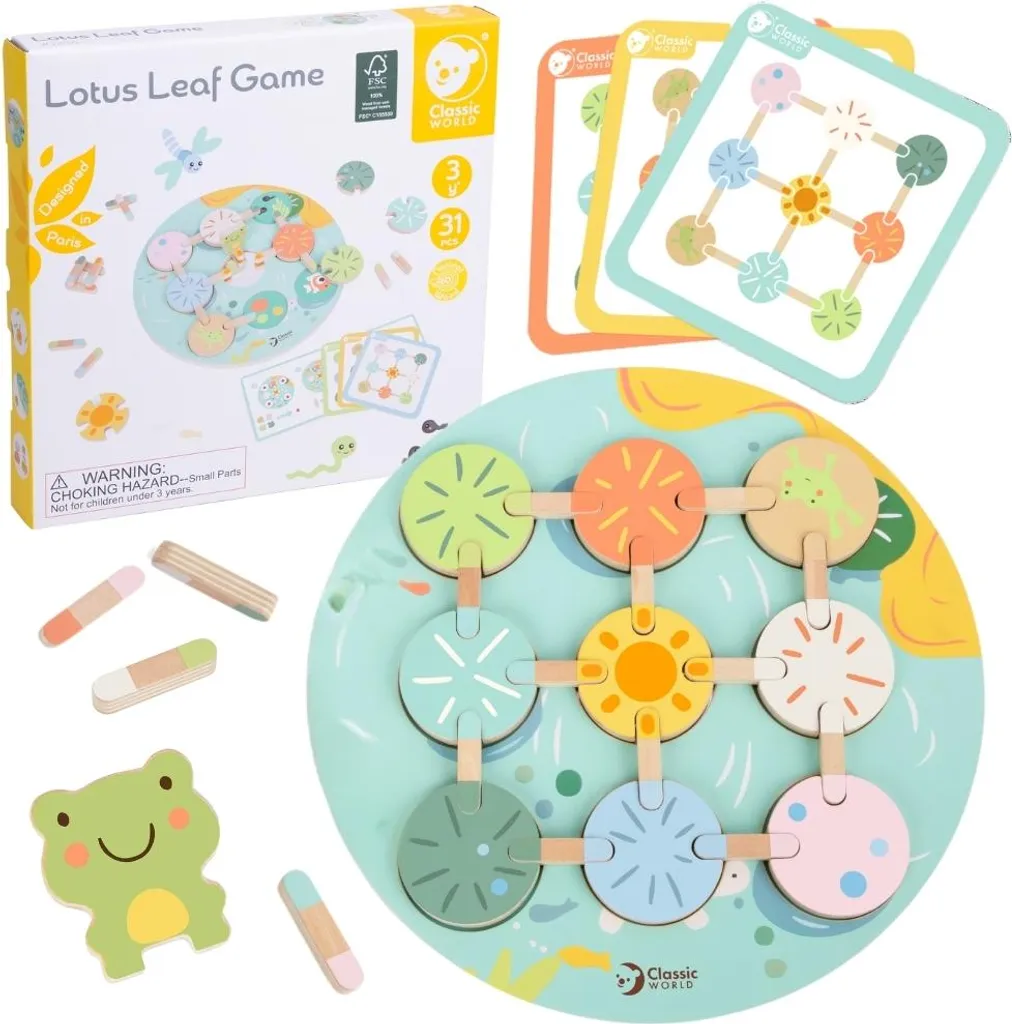 Casse-tête jeu de feuille de lotus en bois artisanal pour toute famille