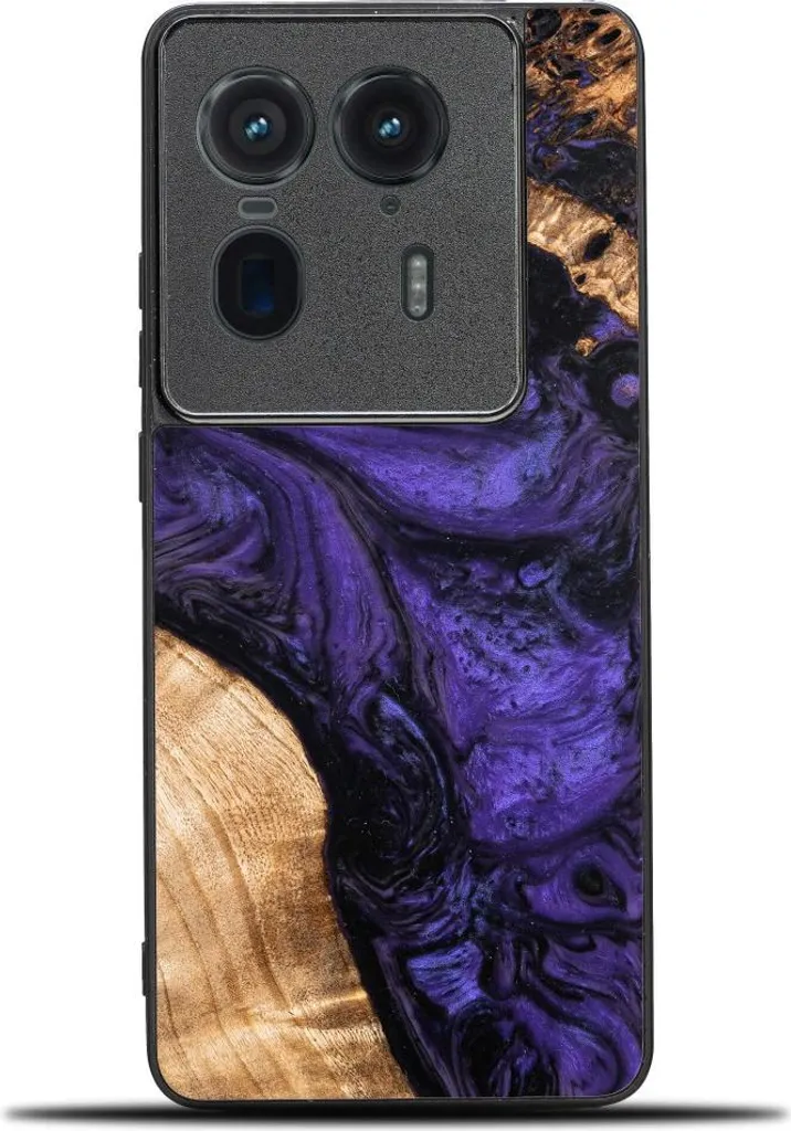 Custodia Motorola Edge 50 Ultra in Legno e Resina Viola Bewood