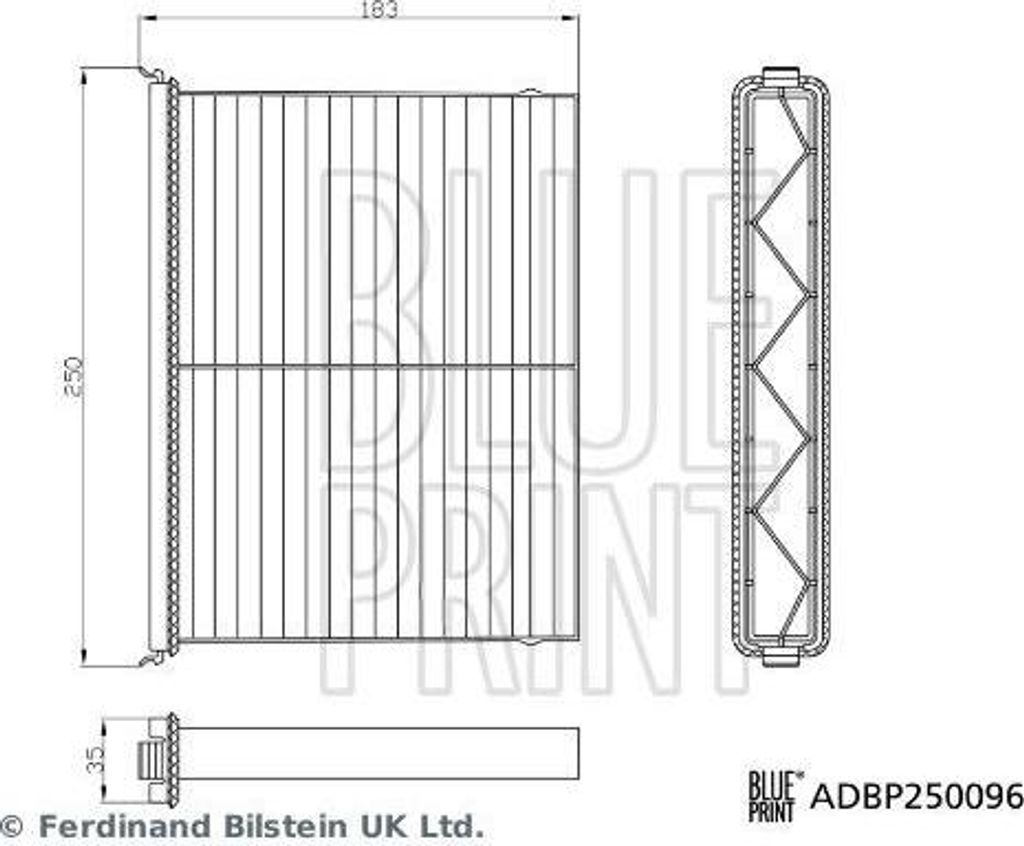 BLUE PRINT Filter, Innenraumluft ADBP250096
