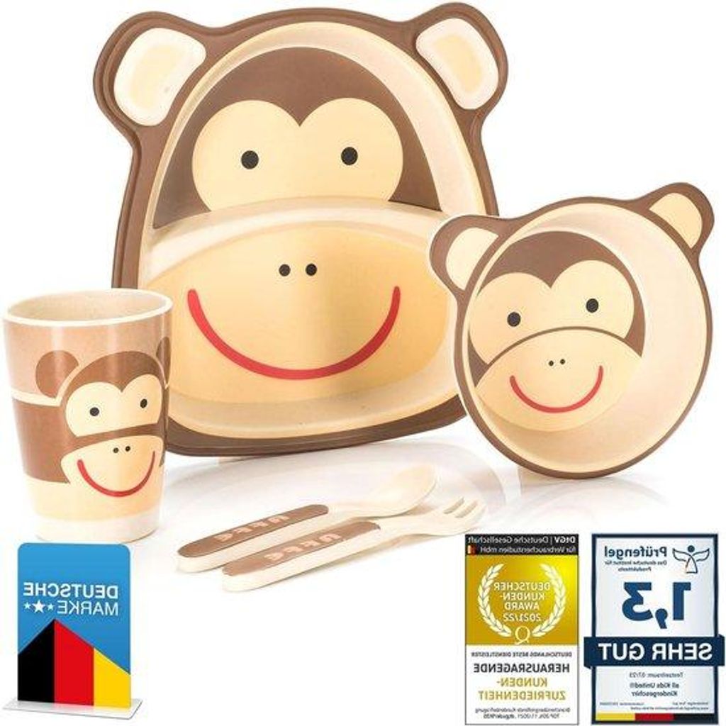 Kinderstuhl Kunststoff 5-teiliges Tierspiel Affenmotiv