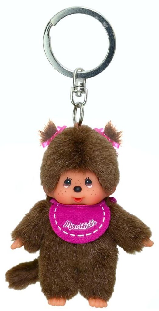 Mädchen rosa Anhänger | 10 cm Monchhichi Sekiguchi | Produktbild 