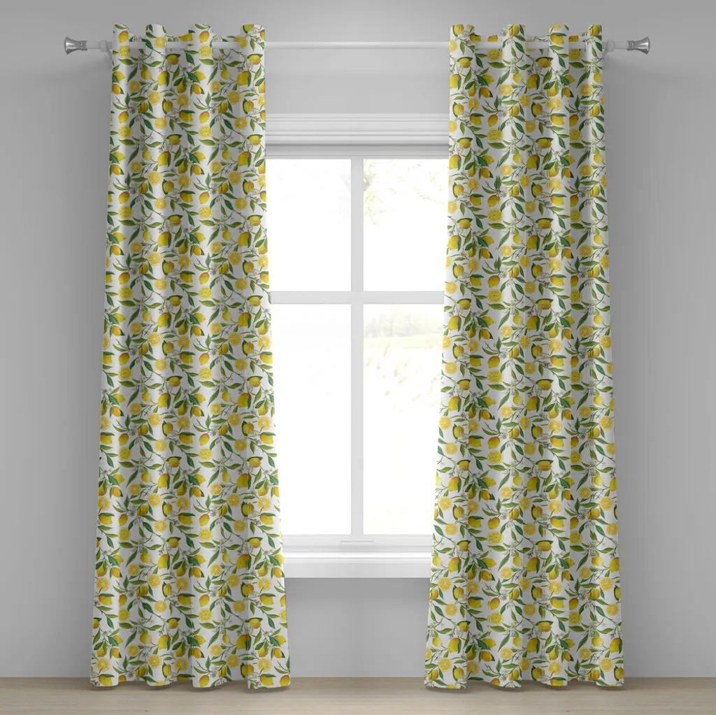 ABAKUHAUS Tenda Limoni 280x175 cm | Tende Occhielli Soggiorno Eleganti