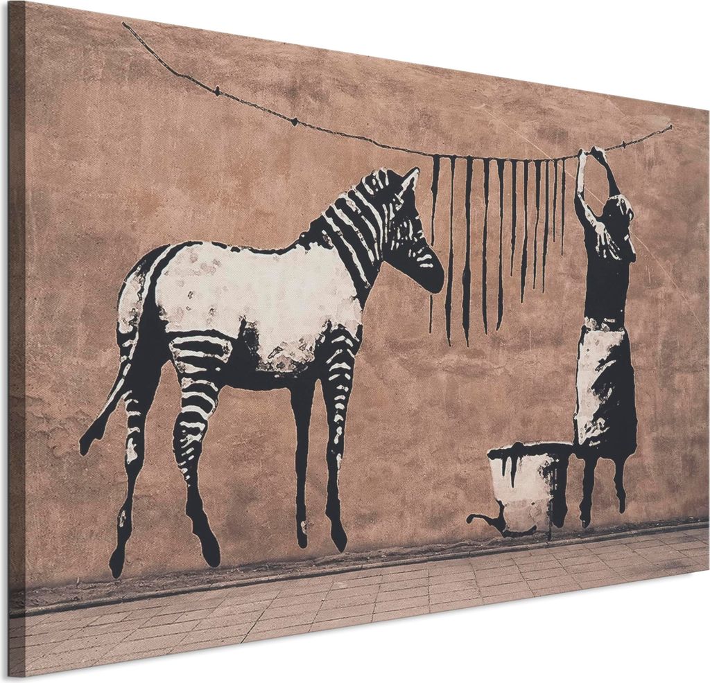 LUMASOUL Leinwand Bilder, Leinwandbild Natur Motiv, Wandbilder Holzrahmen und Webstuhl Wohnzimmer und Schlafzimmer, Bilder 120x80 cm Banksy