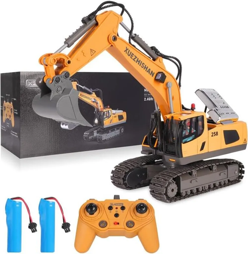 Pelleteuse RC rechargeable avec bras mobile, jouet de construction sonore - 5