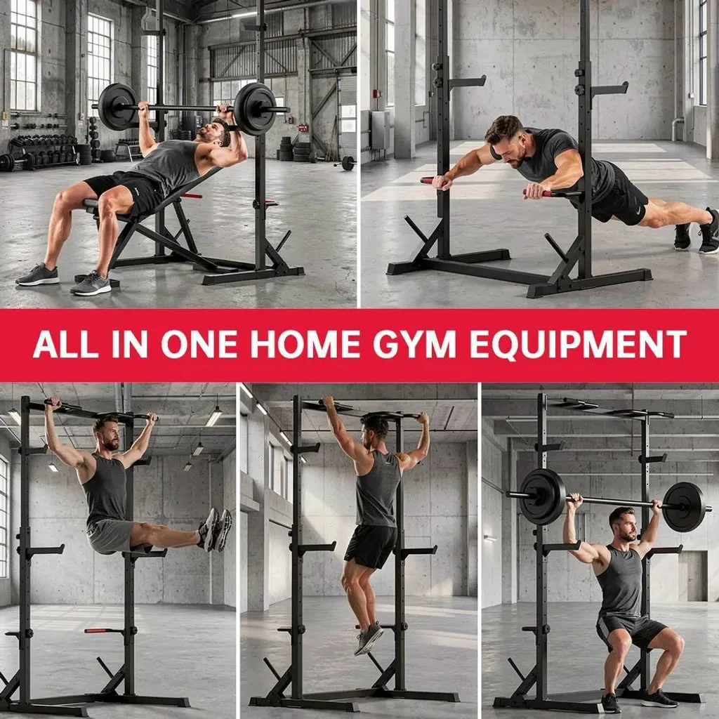 Support Squat Réglable 300kg - Tubes Acier 5x5cm - Station de Force Stable