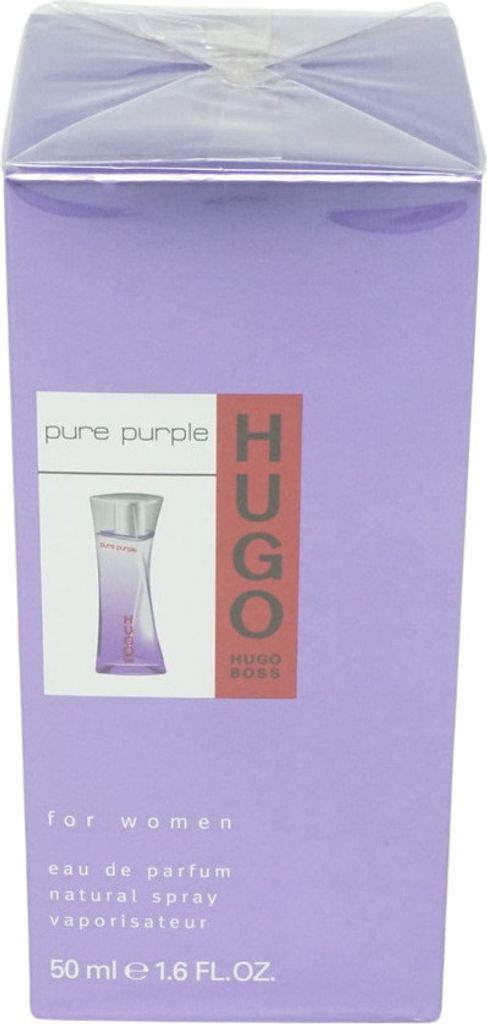 A product box for Hugo Boss Pure Purple perfume.