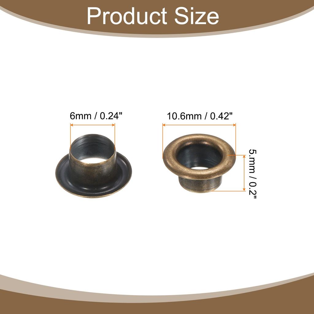 100 Stš¹ck ?sen 6 mm Innen-? Messing ?sen Metall?sen Rostfrei Planen?sen Grommet Kit mit Unterlegscheiben Eyelets fš¹r Banner Leder Schuhe Hand...
