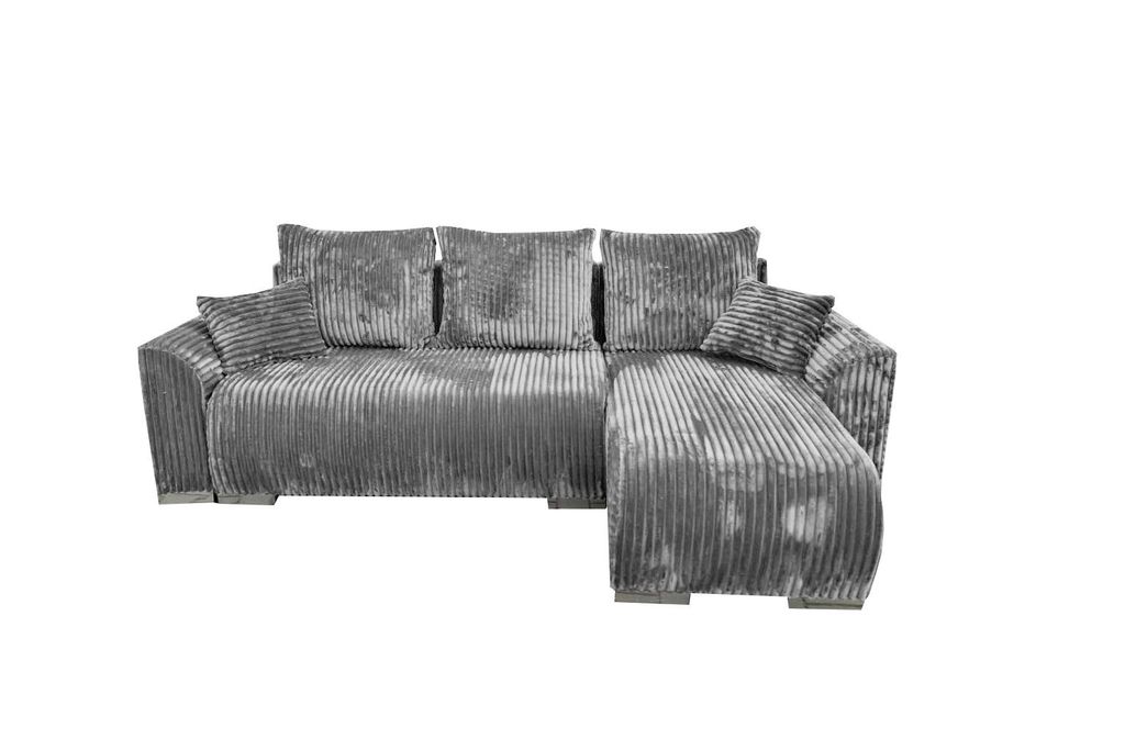 Ecksofa Asti mit Bettkasten in weichem Stoff Grau Tilia 86 Produktbild 