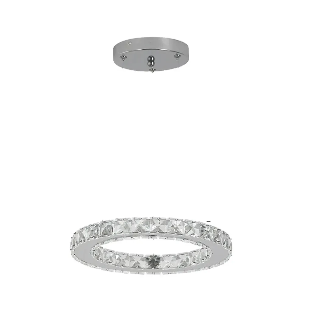 Lampada LED a Sospensione Anello Cristallo 1 Ring Bianco Freddo