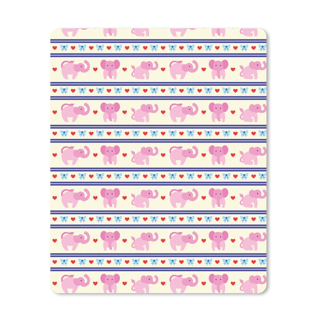 MuchoWow Mauspad Mousepad Rosa - Elefant - Linie - Design 19x23 cm - Mousepads - Maus Mat - Pad - Mausunterlage - Mauspads - Spielen