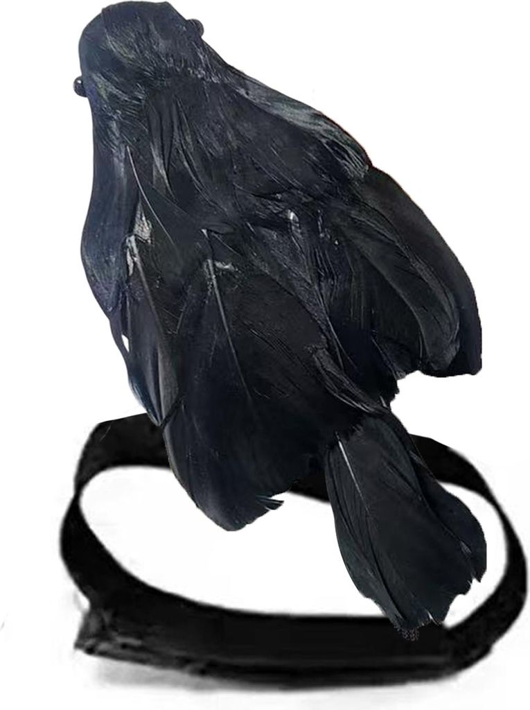 Halloween-Krähe mit schwarzen Federn, lebensgroß, realistische Raben-Requisite, handgefertigtes künstliches Vogelmodell für die Halloween-Party...