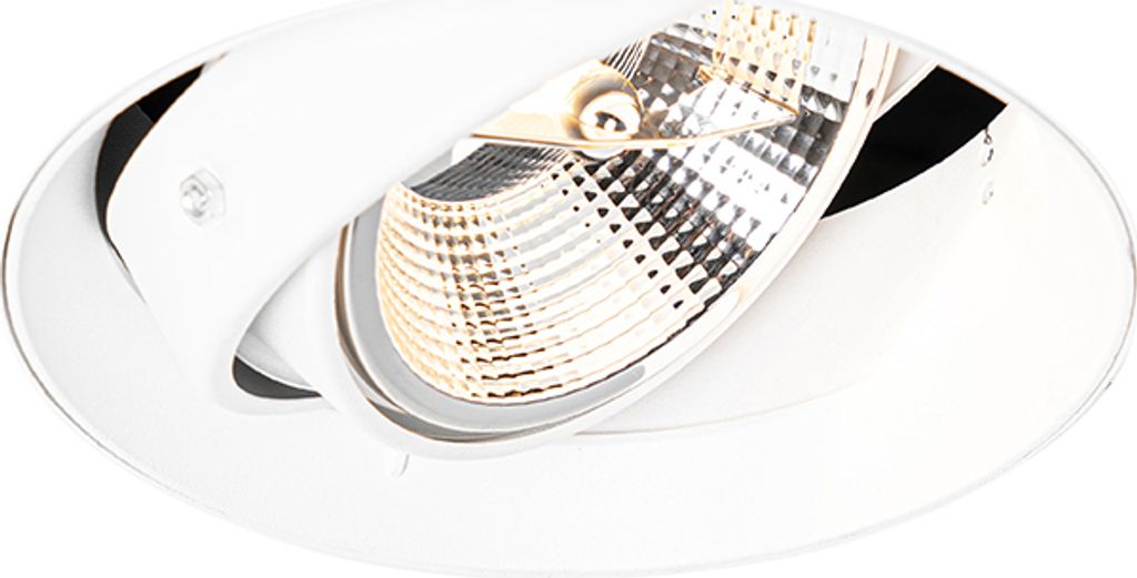 QAZQA - Modern Moderner Einbaustrahler weiß GU10 AR111 rund randlos - Oneon I Wohnzimmer I Schlafzimmer - Aluminium Rund - LED geeignet GU10