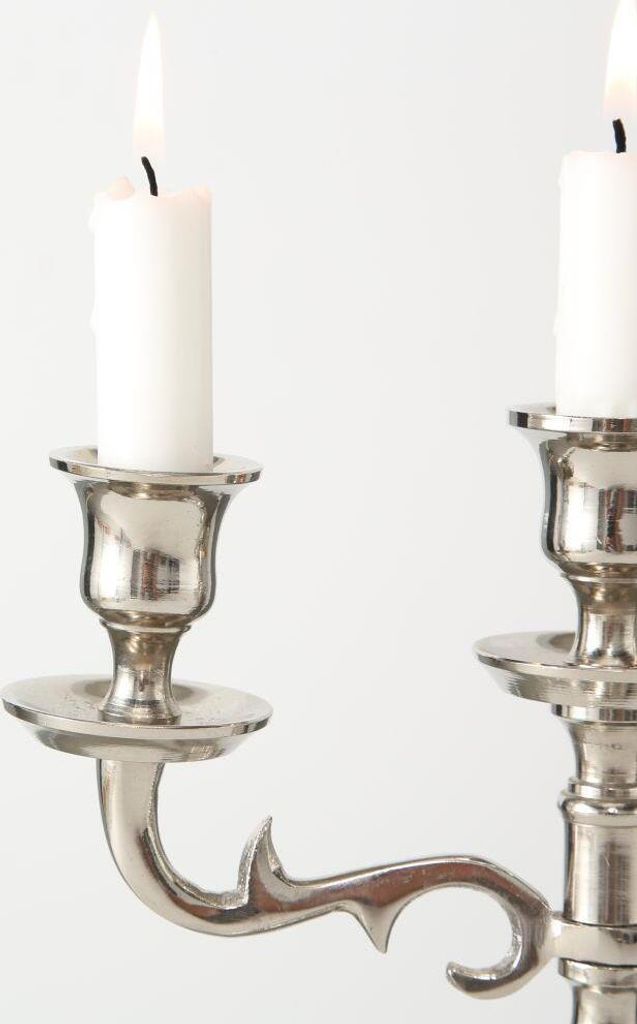 Boltze Kerzenständer Varas silber 3-flammig, Hähe 26 cm, Produktbild 6