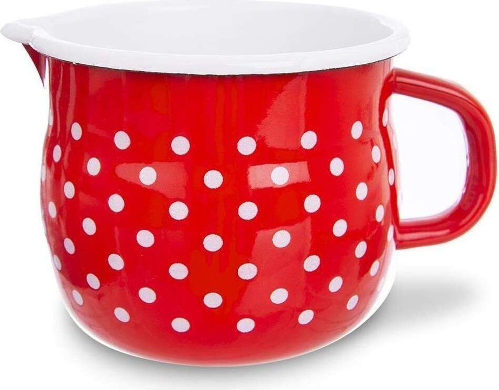 ORION tazza smaltata retrò 1,9l ROSSA CON PUNTI BIANCHI Immagine del prodotto 