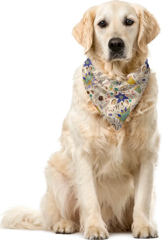 Bandana Cane ABAKUHAUS 40x40 cm - Motivo Botanico Astratto Multicolore