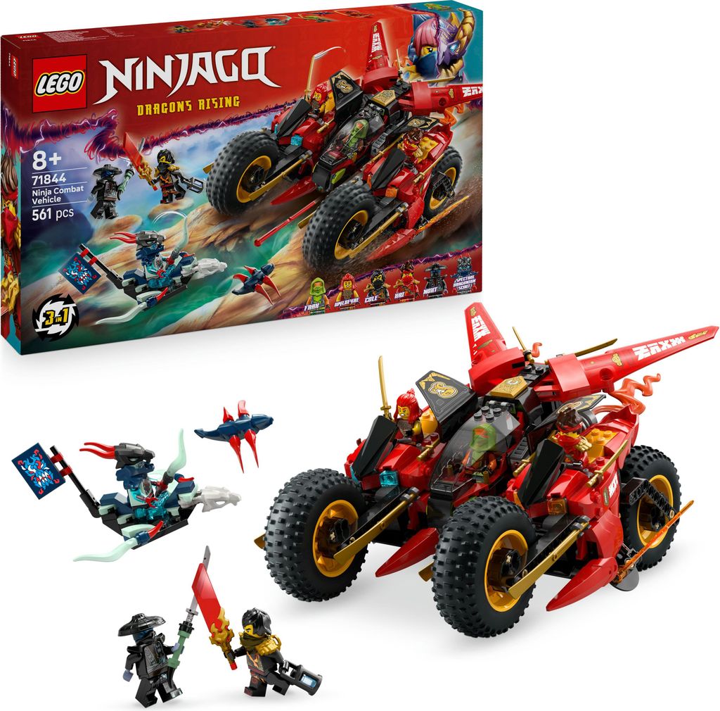 LEGO NINJAGO Ninja-Actionflitzer - 3-in-1-Spielzeug mit 2 Produktbild 