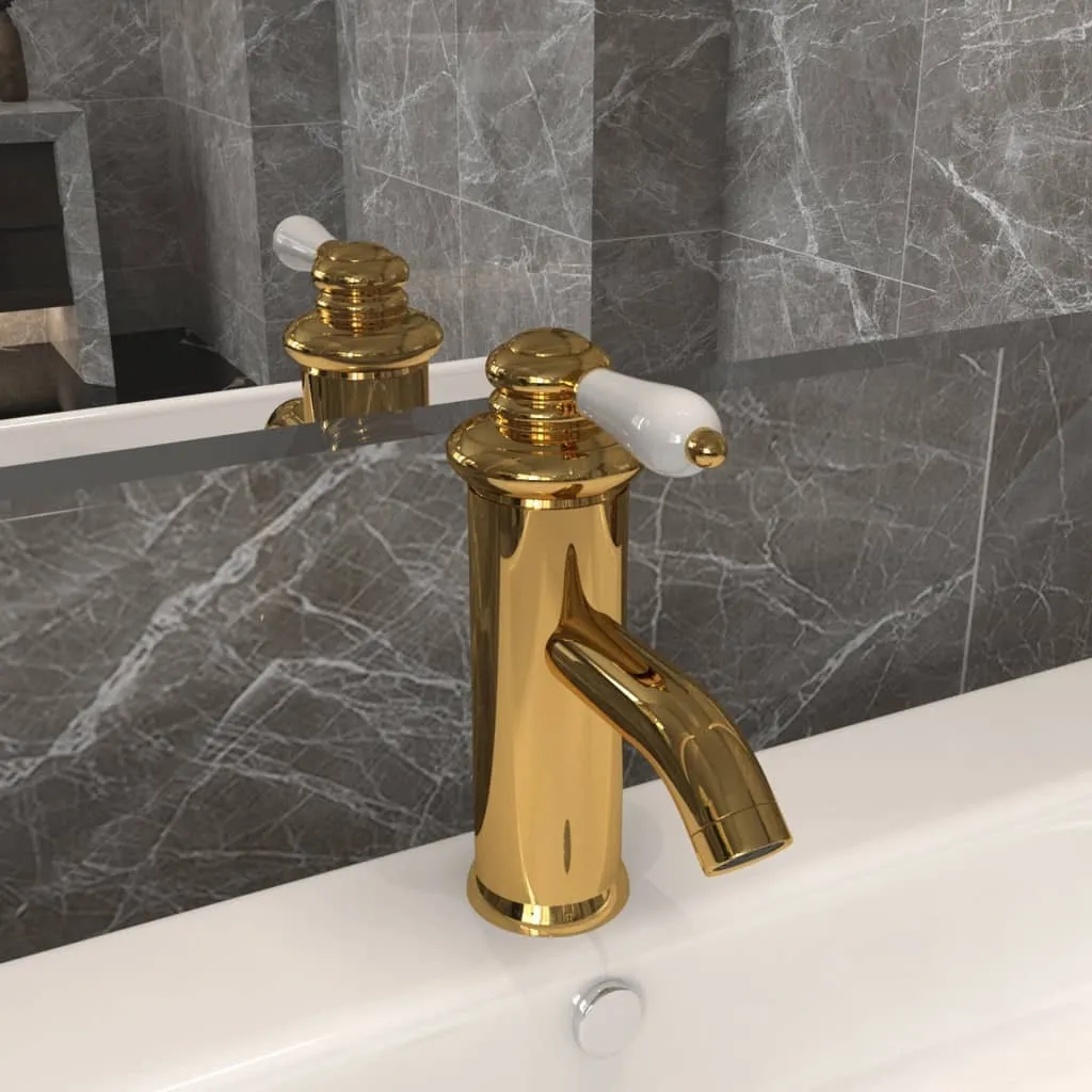 Miscelatore Lavabo Oro 130x180 mm The Living Store | Ottone Massiccio