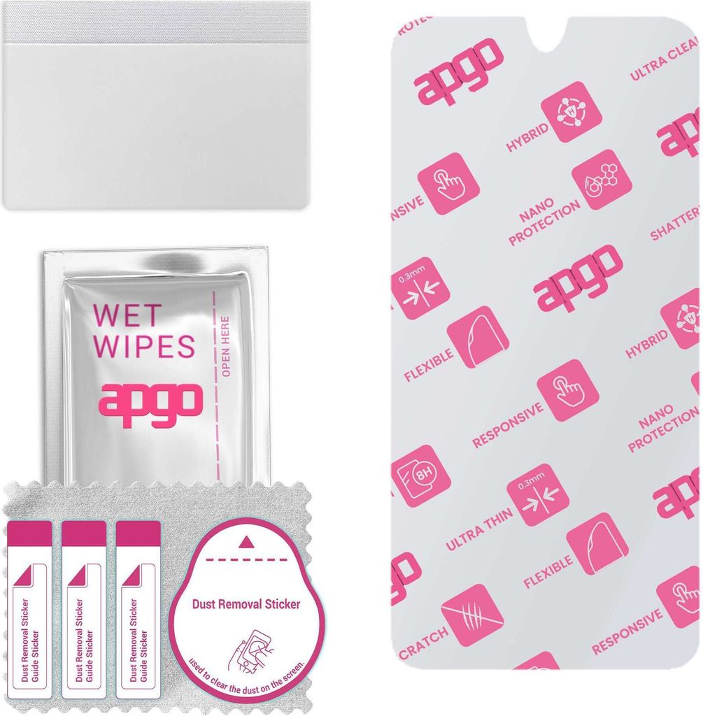 apgo Ultra-klar Hybrid Schutzglas kompatibel mit Motorola Moto G7 Plus, Flexible Nano Glass, toller Ersatz für Hartglas, kratzfester Displayschutz...