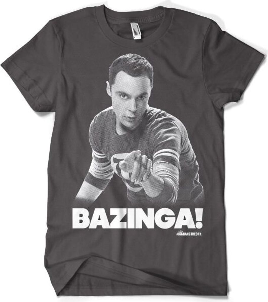 Sheldon Says BAZINGA! T-Shirt - Small - Dark-Grey
