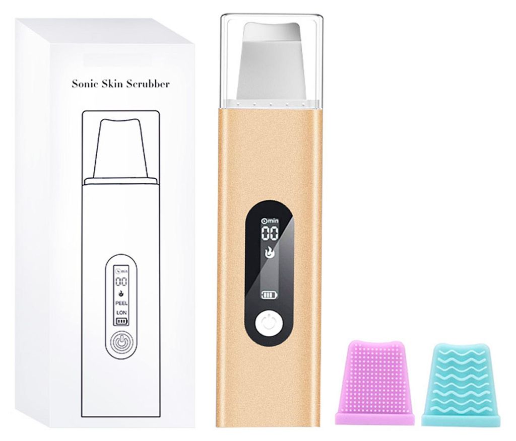 Bestauty Ultraschall-Gesichtsreinigungsspatel mit Wärmefunktion zur Entfernung von Mitessern, Akne, Hornhaut und Make-up. 3 Modi, 500 mAh Akku, US...