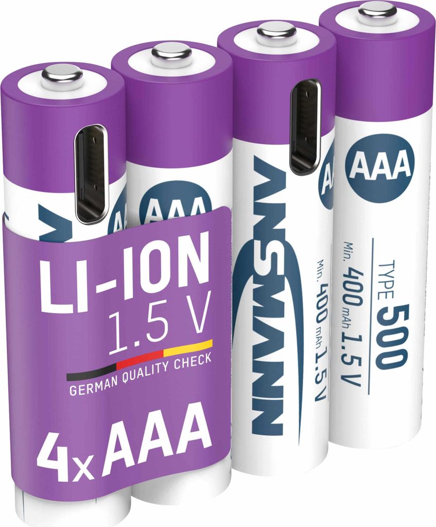 Li-Ion Akkus Micro AAA Typ 500 (min. 400 mAh) 4er Karton Produktbild 