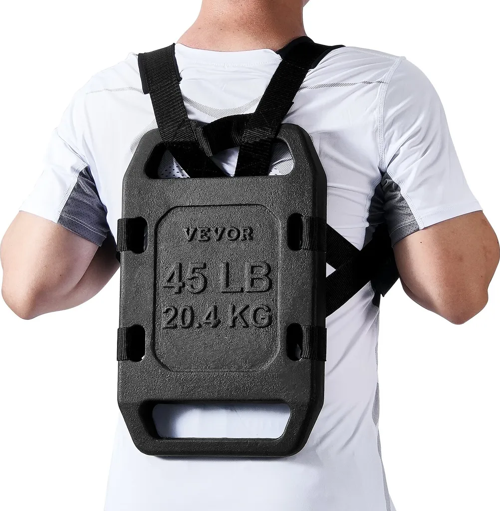 Disque de musculation pour sac à dos rucking 20,4kg fonte noire