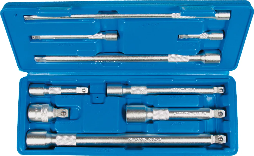 Rallonges articulées pour zones difficiles 1/4" 3/8" 1/2" - 9 pièces